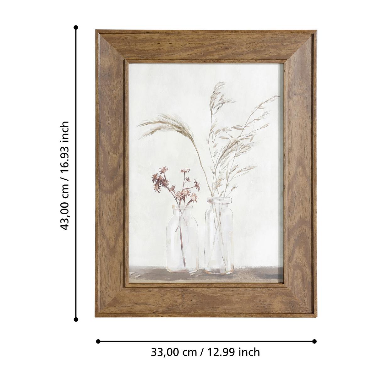 Druckgrafik Roberval Braun/Creme/Beige ca. 33x45cm - Beige/Nussbaumfarben, Trend, Glas/Papier (33/1,6/45cm) - Eglo