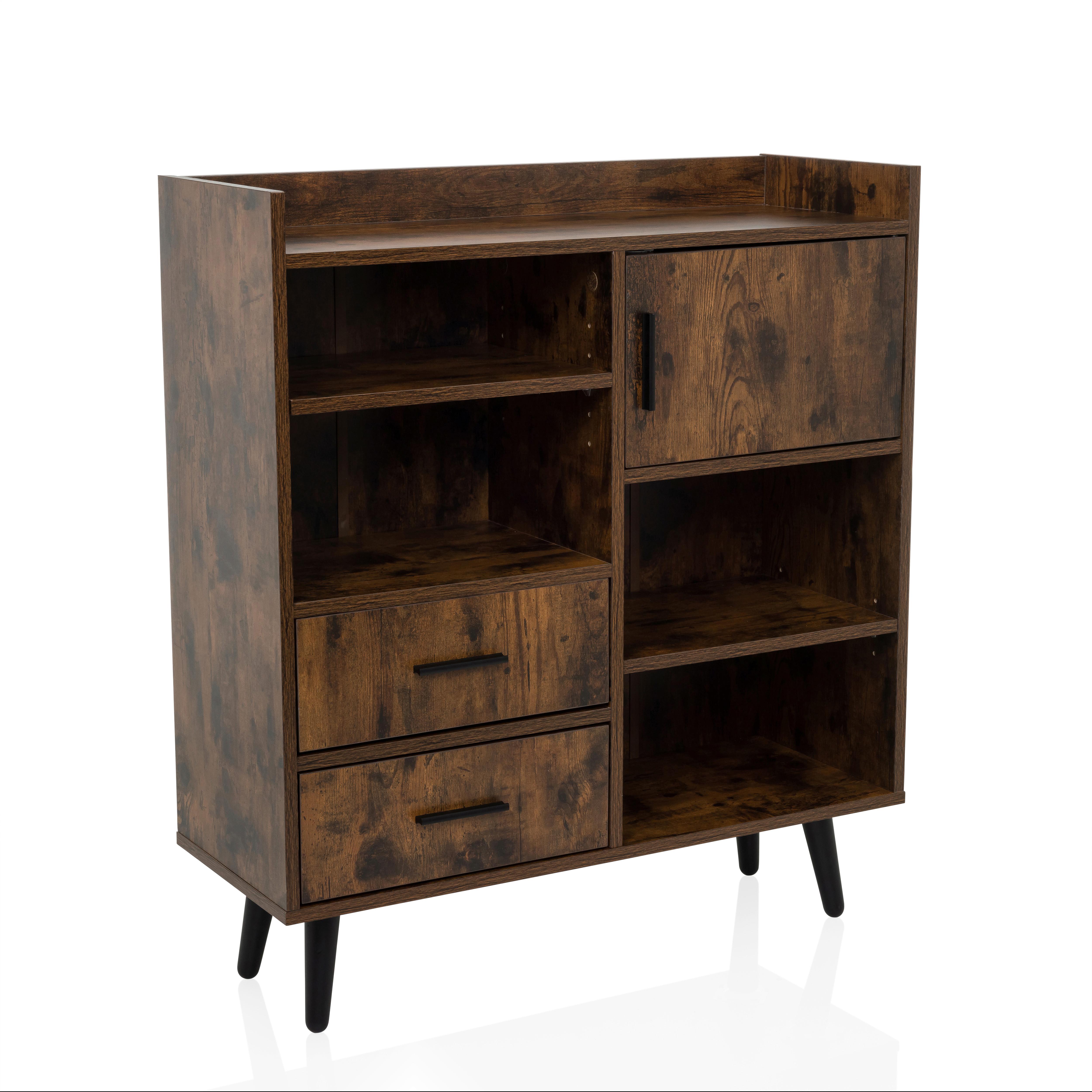 Komoda Myrdal, Rjava, Črna - črna/rjava, Moderno, kovina/leseni material (80/90/30cm) - MID.YOU