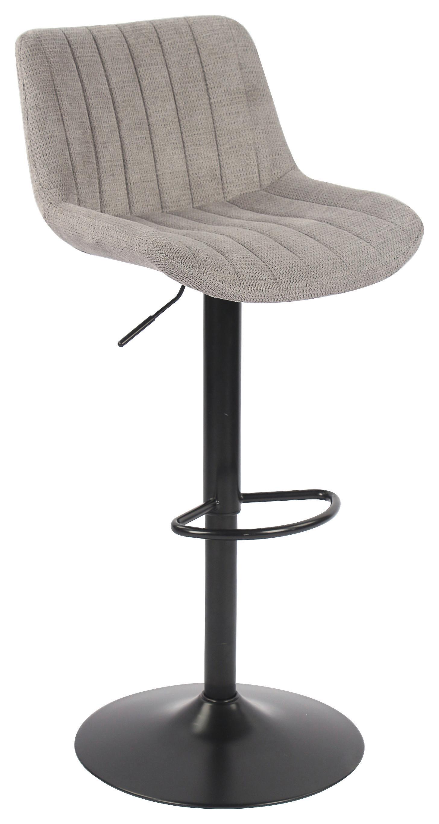 Barhocker Grau/schwarz - Schwarz/Grau, Modern, Textil/Metall (46/89,5-111,5/52cm) - Mömax