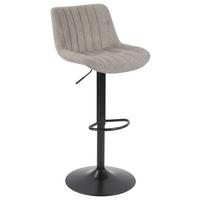 Barhocker Grau/schwarz - Schwarz/Grau, Modern, Textil/Metall (46/89,5-111,5/52cm) - Mömax
