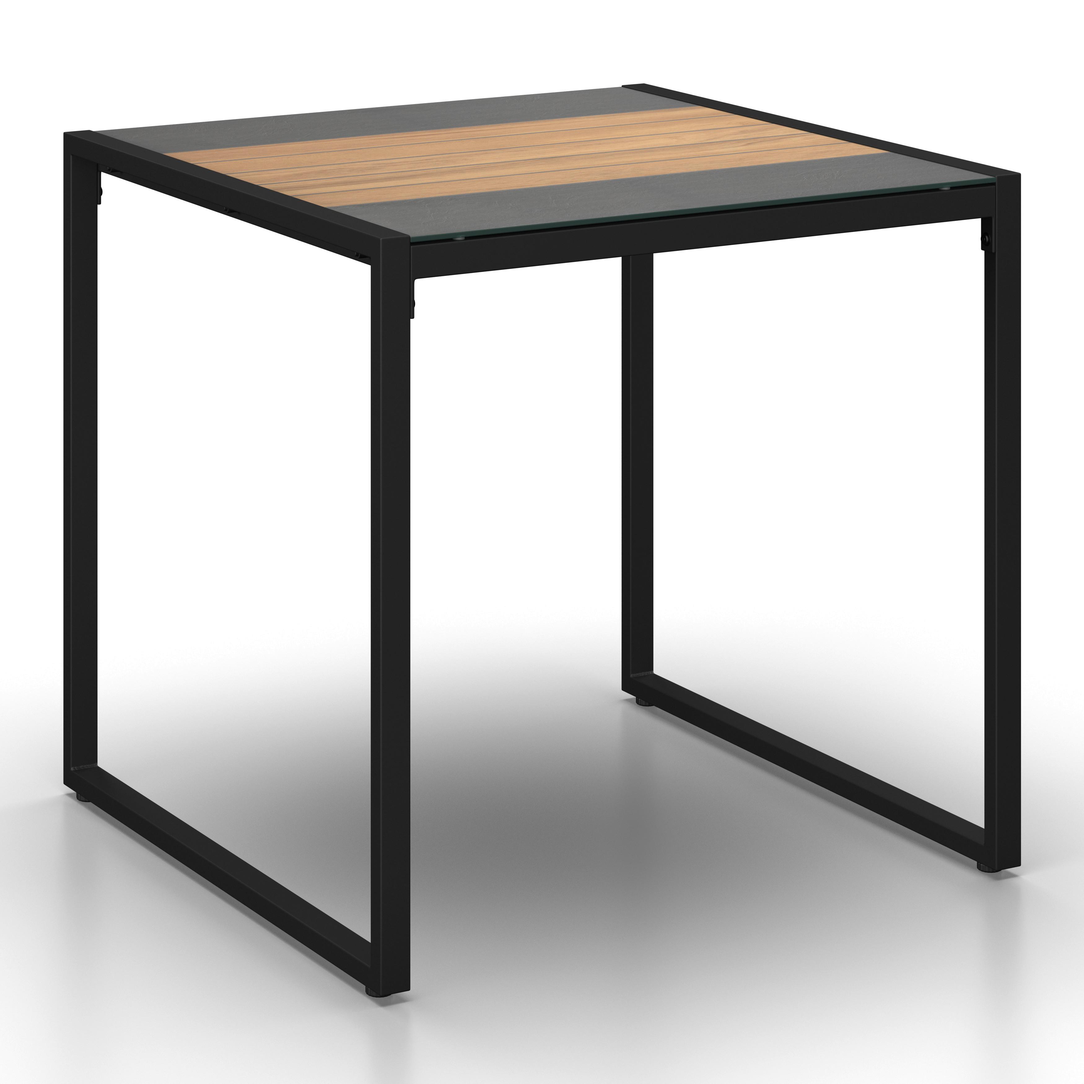 LOUNGESET SONORA - ljusgrå/svart, Modern, metall/glas (181/73/65cm) - Bessagi Garden