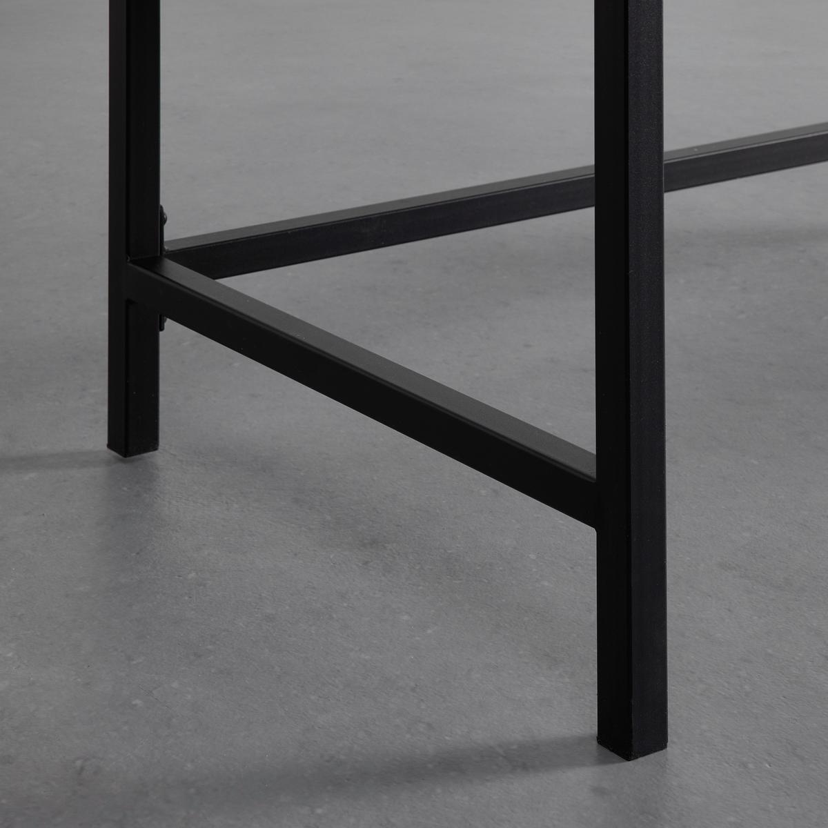 Schreibtisch Donetta Grau MDF ca. 120x60 cm - Schwarz/Grau, MODERN, Kunststoff/Metall (120/60/75cm) - Bessagi Home