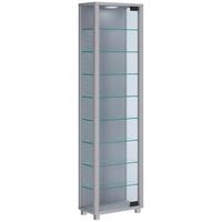 VITRINE EDANA MAXI - Transparent/Silberfarben, Design, Glas/Holzwerkstoff (33/113/18cm) - MID.YOU