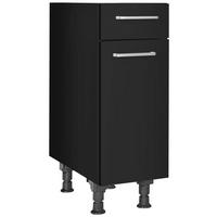 Schubkastenunterschrank Touch Schwarz - Edelstahlfarben/Schwarz, MODERN, Holzwerkstoff/Metall (30/87/56cm) - Nobilia