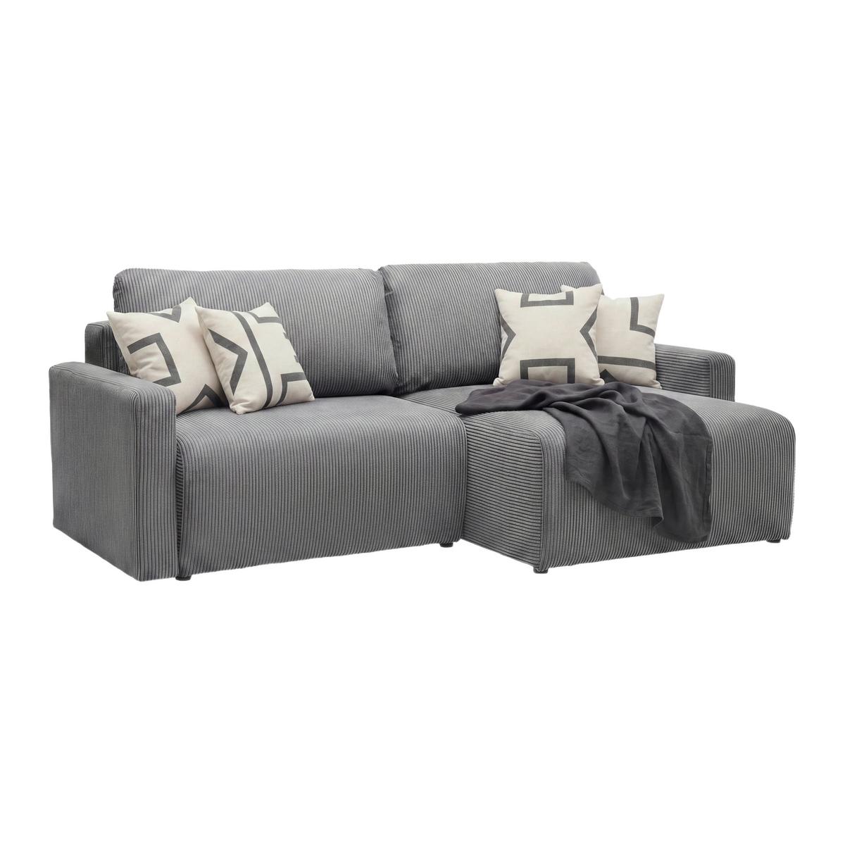 Ecksofa Dave  -Top- -Based- - Dunkelgrau, Modern, Textil (227/146cm) - Based