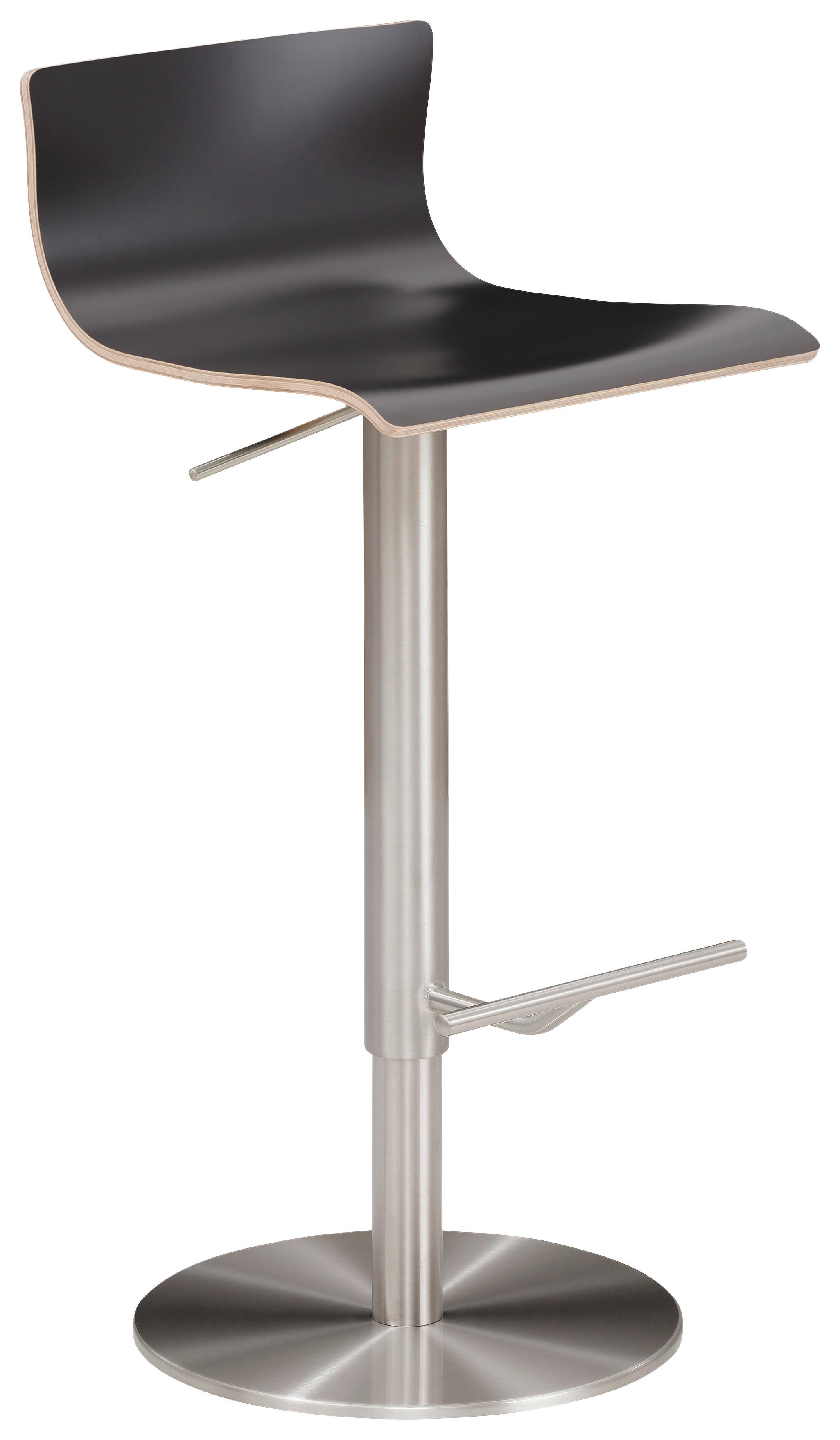 Barhocker My Henri ca. 39x72-98 cm Anthrazit - Chromfarben/Anthrazit, MODERN, Holz/Metall (39,5/72-98,5/43cm) - MID.YOU