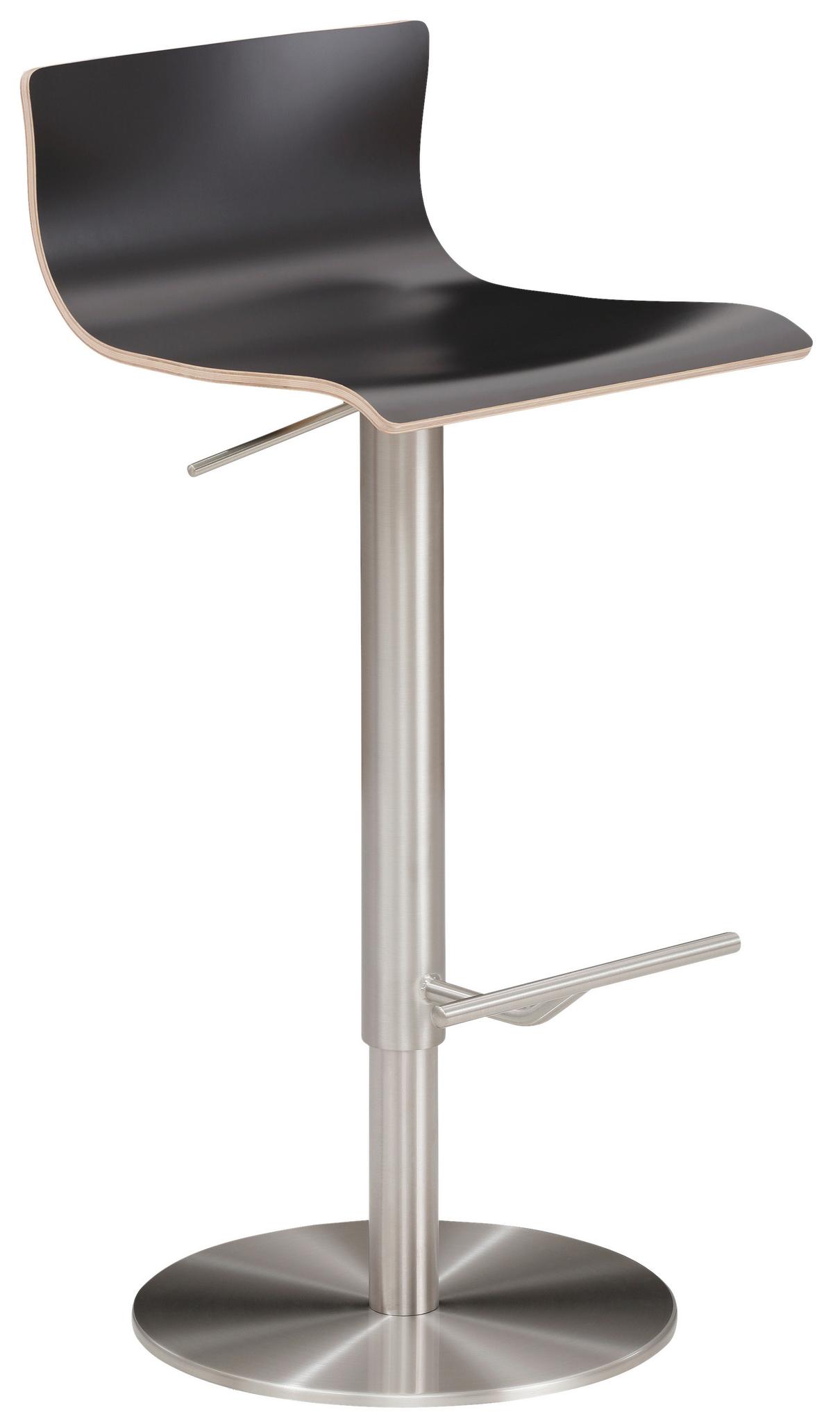 Barhocker My Henri ca. 39x72-98 cm Anthrazit - Chromfarben/Anthrazit, MODERN, Holz/Metall (39,5/72-98,5/43cm) - MID.YOU