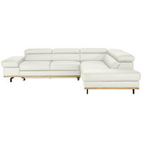 Wohnlandschaft Carmen rechts Weiß - Schwarz/Weiß, MODERN, Leder/Holz (292/72/226cm) - Premium Living