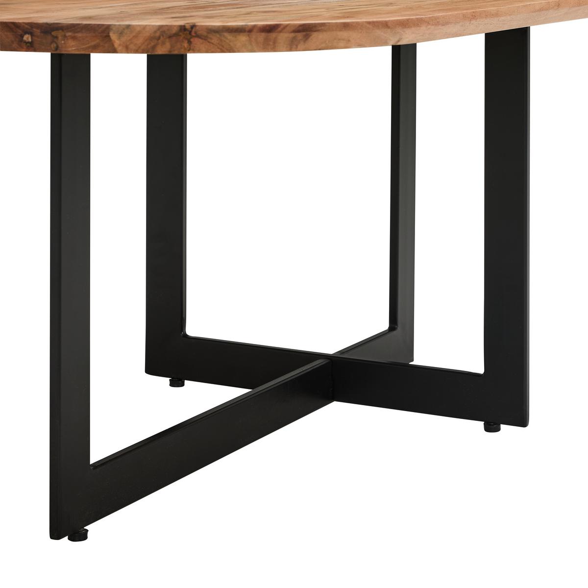 STOLIK KAWOWY LIJA - kolor naturalny/czarny, Design, metal/drewno (105/45/60cm) - MID.YOU
