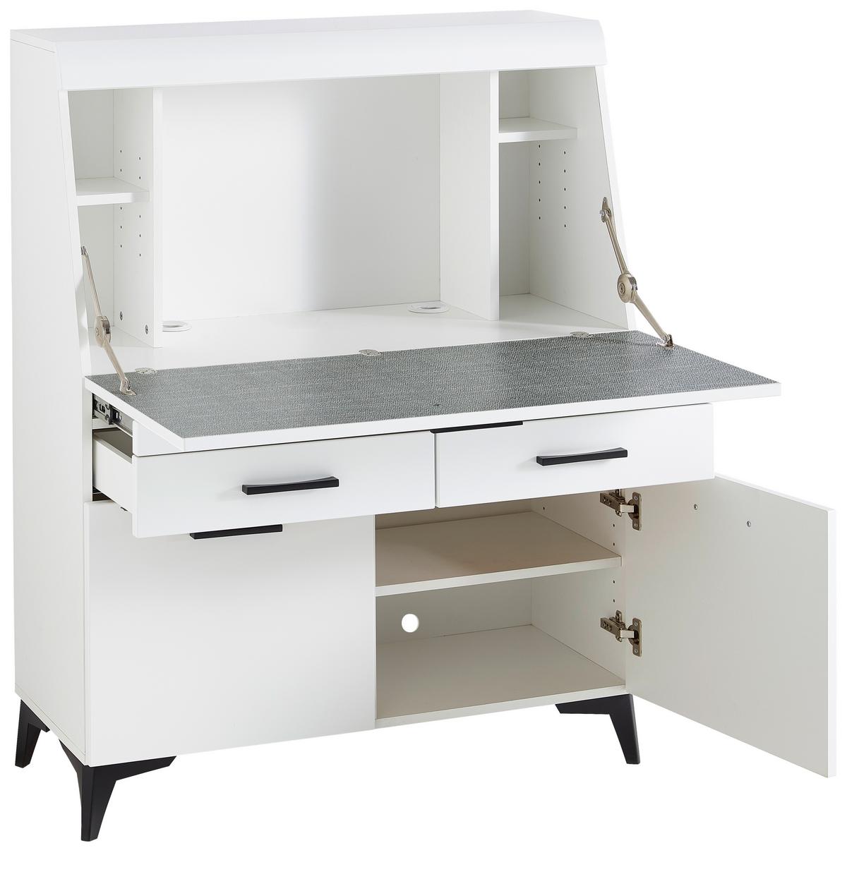 SEKRETARZYK SECRET - czarny/biały, Trend, materiał drewnopochodny/tworzywo sztuczne (98/124/42cm) - Carryhome