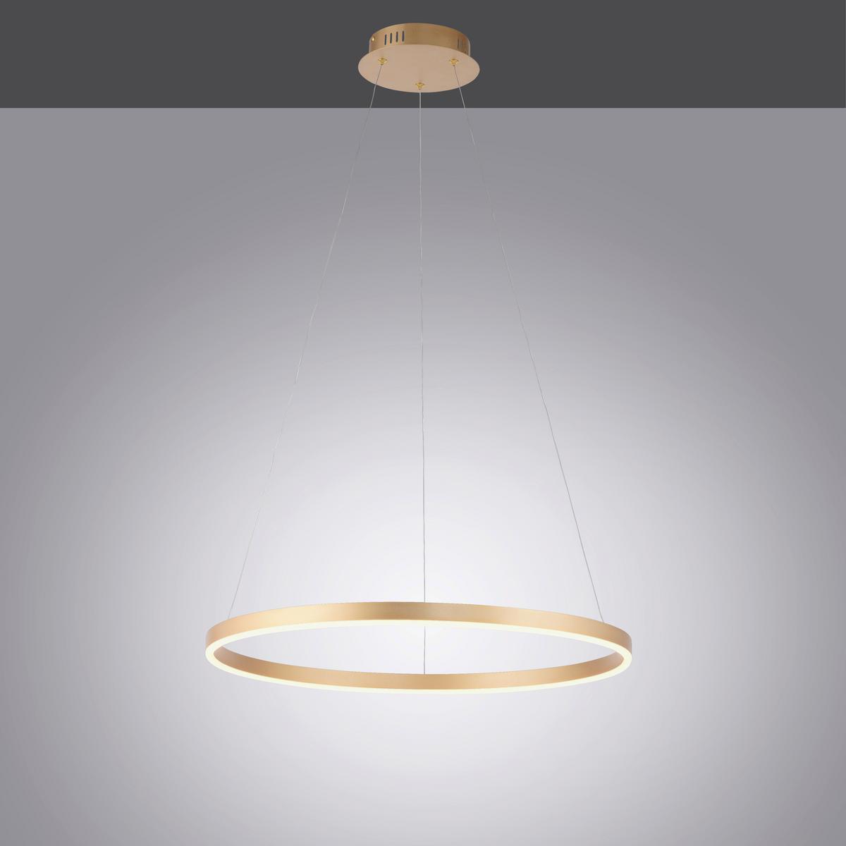 LAMPA WISZĄCA LED 15394-60 RITUS - kolor mosiężny, Design, tworzywo sztuczne/metal (58,5/58,5/120cm)
