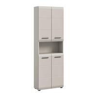Hochschrank Ice Kaschmir - Kaschmir/Schwarz, Trend, Holzwerkstoff/Kunststoff (60/185/30cm) - MID.YOU