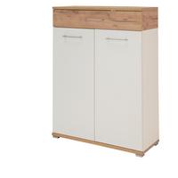 Schuhschrank in Weiß/Eichefarben - Eichefarben/Weiß, MODERN, Holzwerkstoff (89/118/37cm) - Mömax