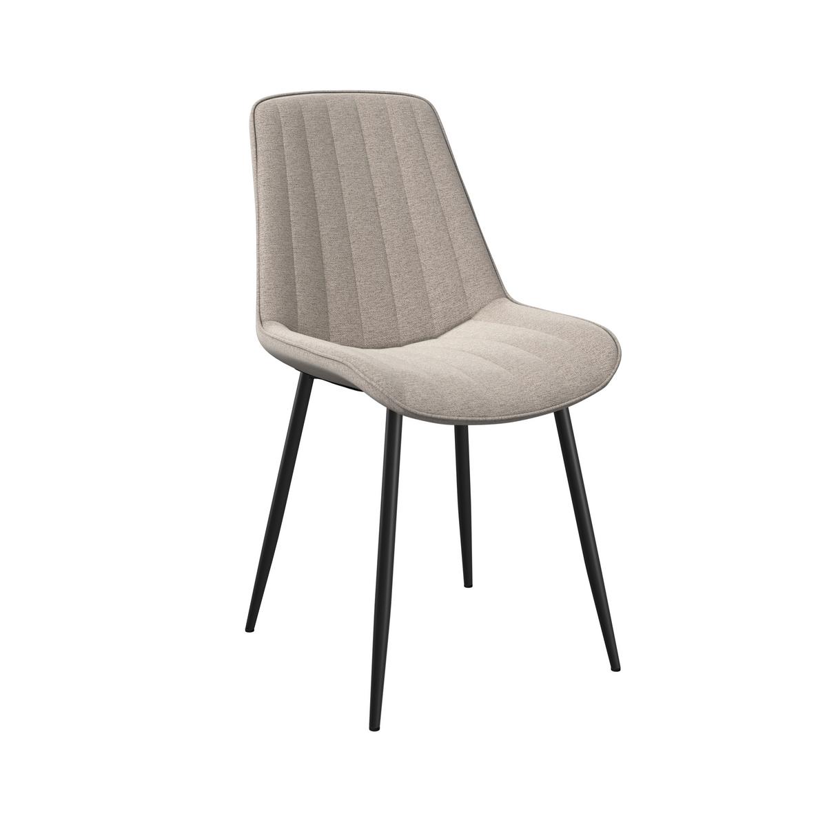 Tischgruppe Eolona Creme 5-tlg. - Eukalyptusholzfarben/Creme, MODERN, Holzwerkstoff/Textil - Bessagi Home