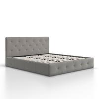 Pat tapițat gri deschis JULIE cca 180X200 gri deschis - gri deschis/culoare natur, Modern, metal/lemn (180/200cm) - Bessagi Home