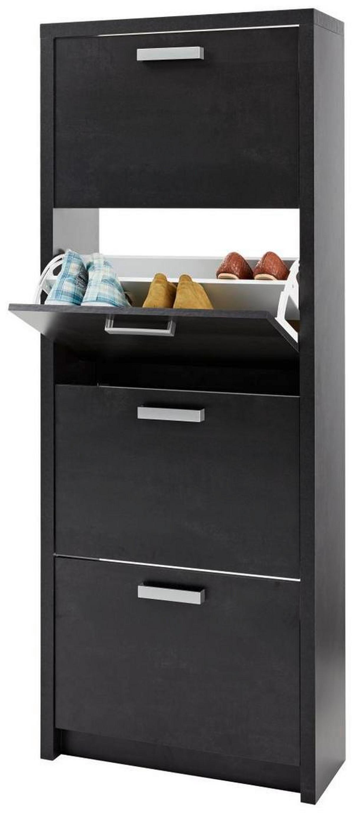 Schuhkipper Schwarz - Schwarz, Holzwerkstoff/Kunststoff (64/164/24cm) - Mömax