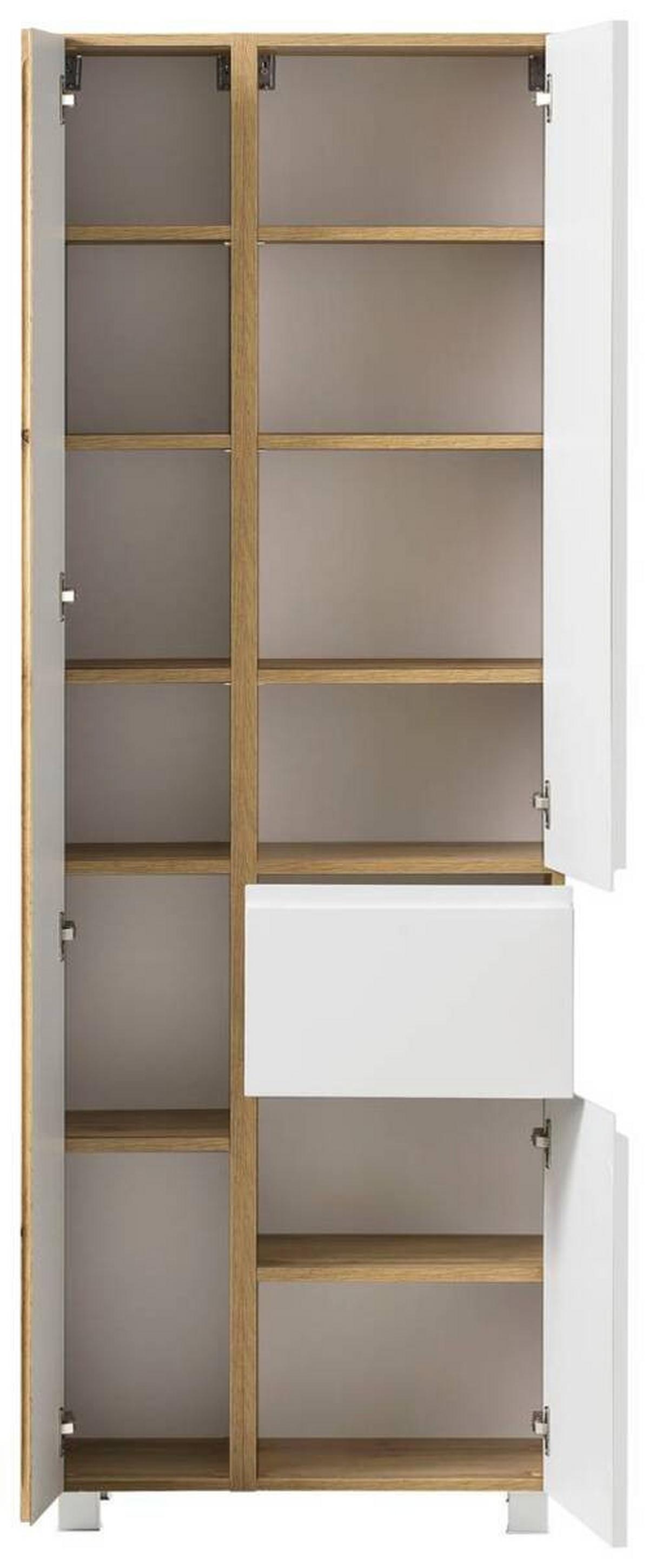 Hochschrank Varese ca. 65x180 cm Weiß/Eiche - Eiche Wotan/Weiß, MODERN, Holzwerkstoff (65/180/35cm) - Held