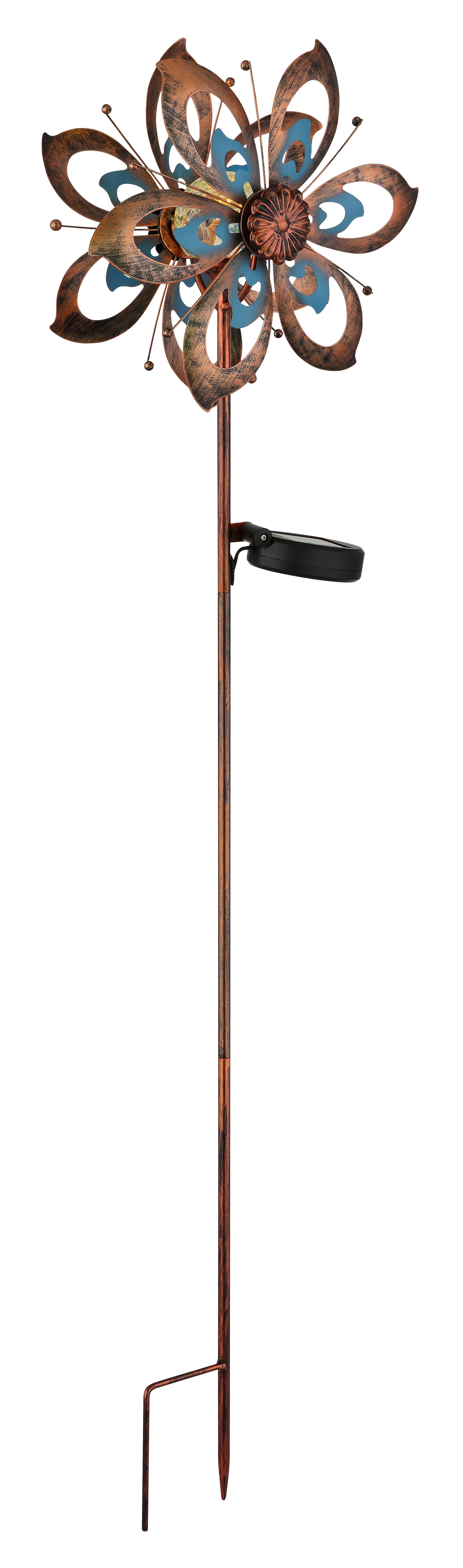 Solarna Svjetiljka Solar - zlatne boje/plava, Design, staklo/metal (22,5/12/92cm) - Globo