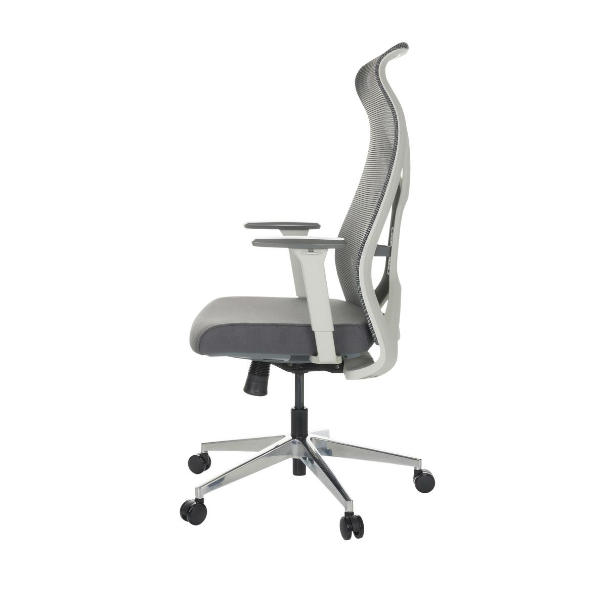 Pisarniški Stol Azurro W, Siva - srebrne barve/črna, Basics, kovina/umetna masa (69/119-128/60cm) - MID.YOU