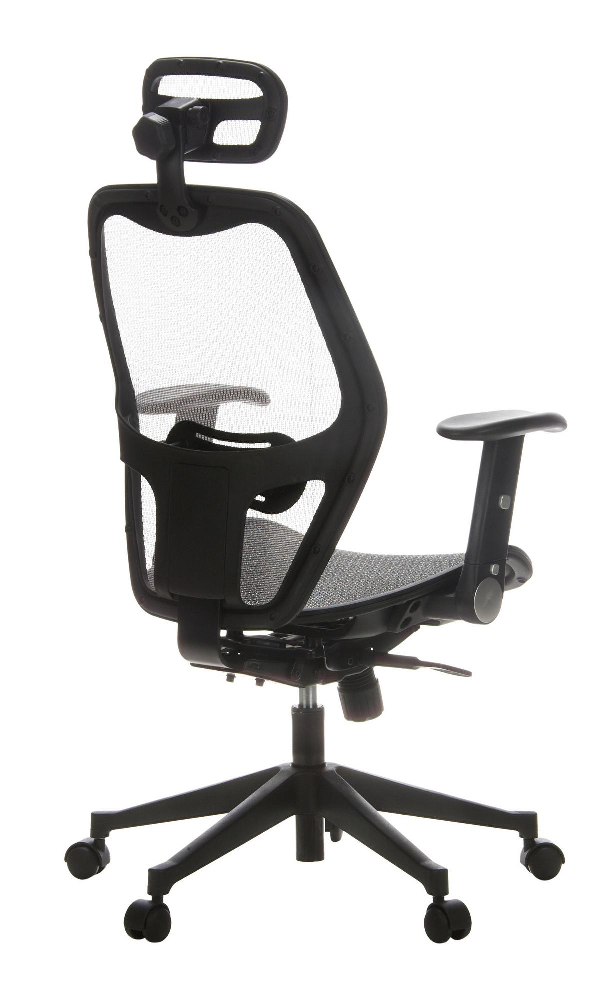 Pisarniški Stol Air-port, Srebnro-Siva - siva/črna, Basics, umetna masa/tekstil (59/117/48cm) - MID.YOU