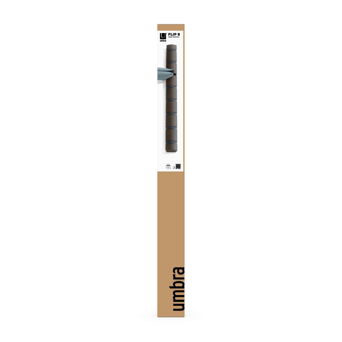 Wandgarderobe Schwarz/Walnussfarben - Walnussfarben/Schwarz, Design, Holz/Kunststoff (6,4/3,2/81,3cm) - Umbra