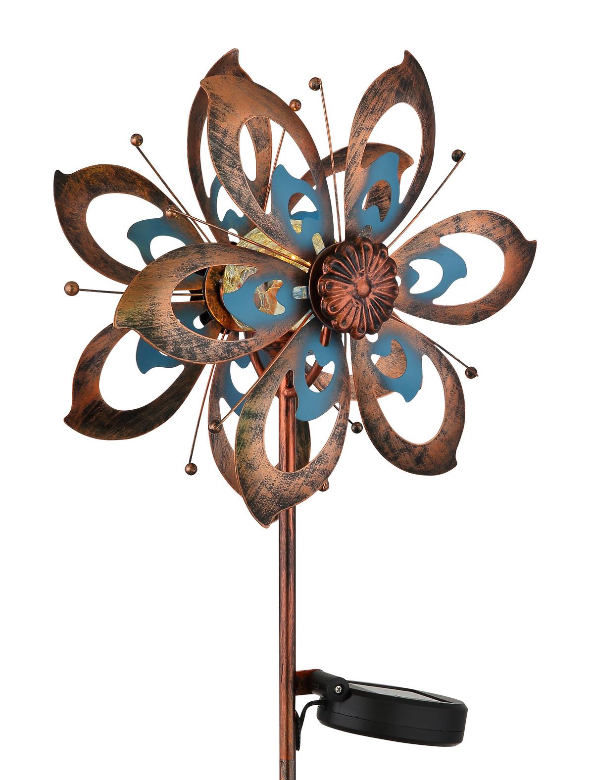 Solarna Svjetiljka Solar - zlatne boje/plava, Design, staklo/metal (22,5/12/92cm) - Globo