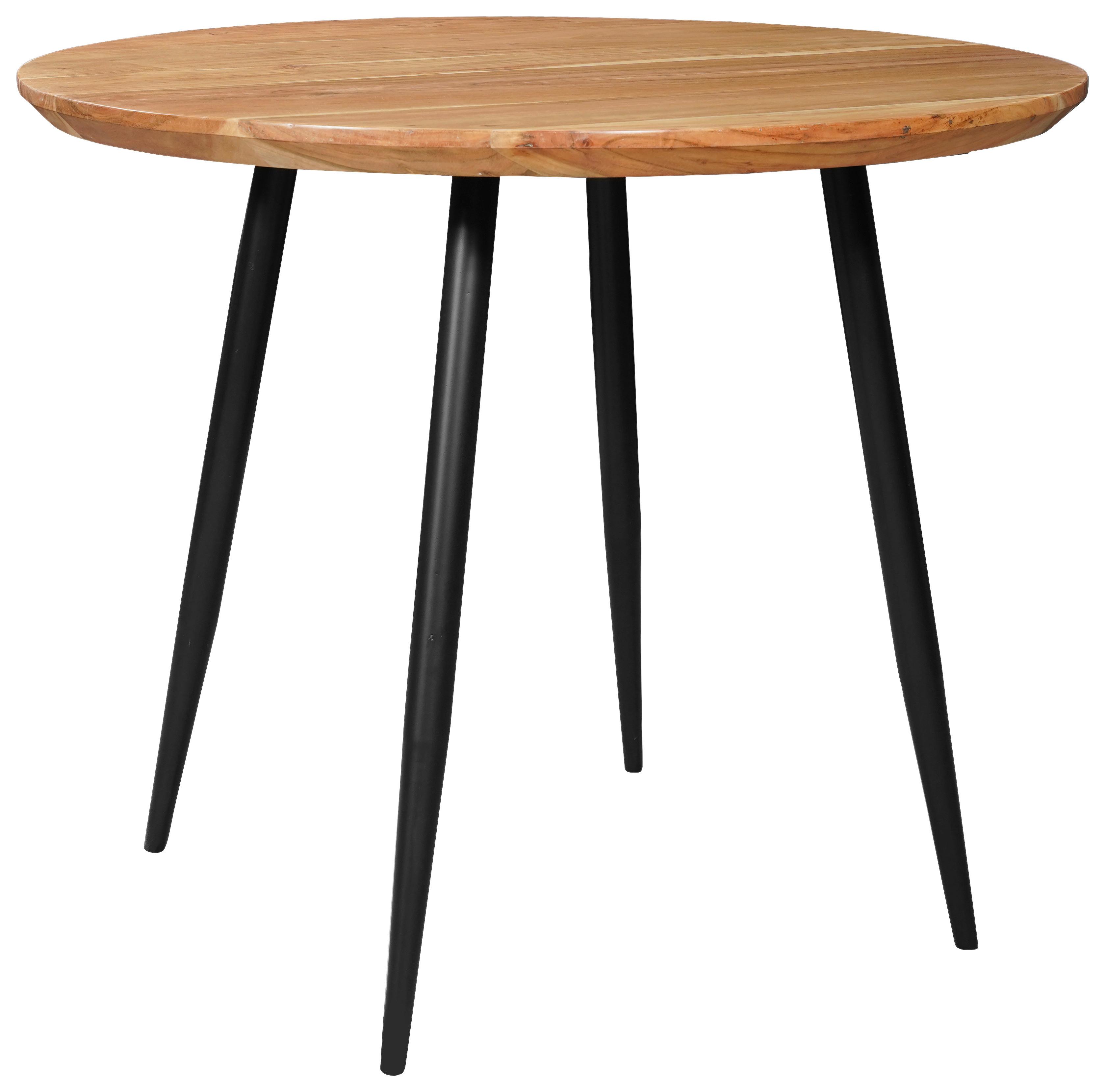 STÓŁ DO JADALNI MALLORCA - kolor akacjowy/czarny, Lifestyle, metal/drewno (80/80/76cm) - Stylife