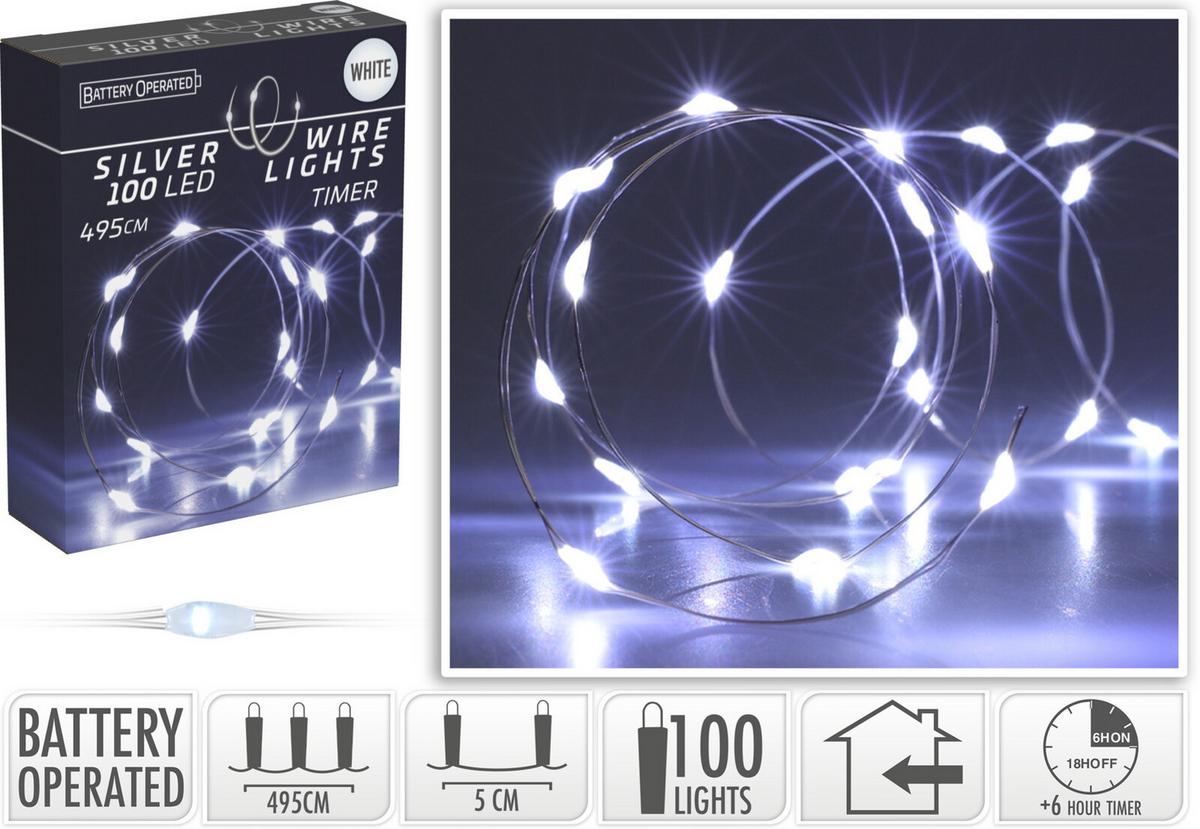 Fényfüzér 100db LED - műanyag (495cm)