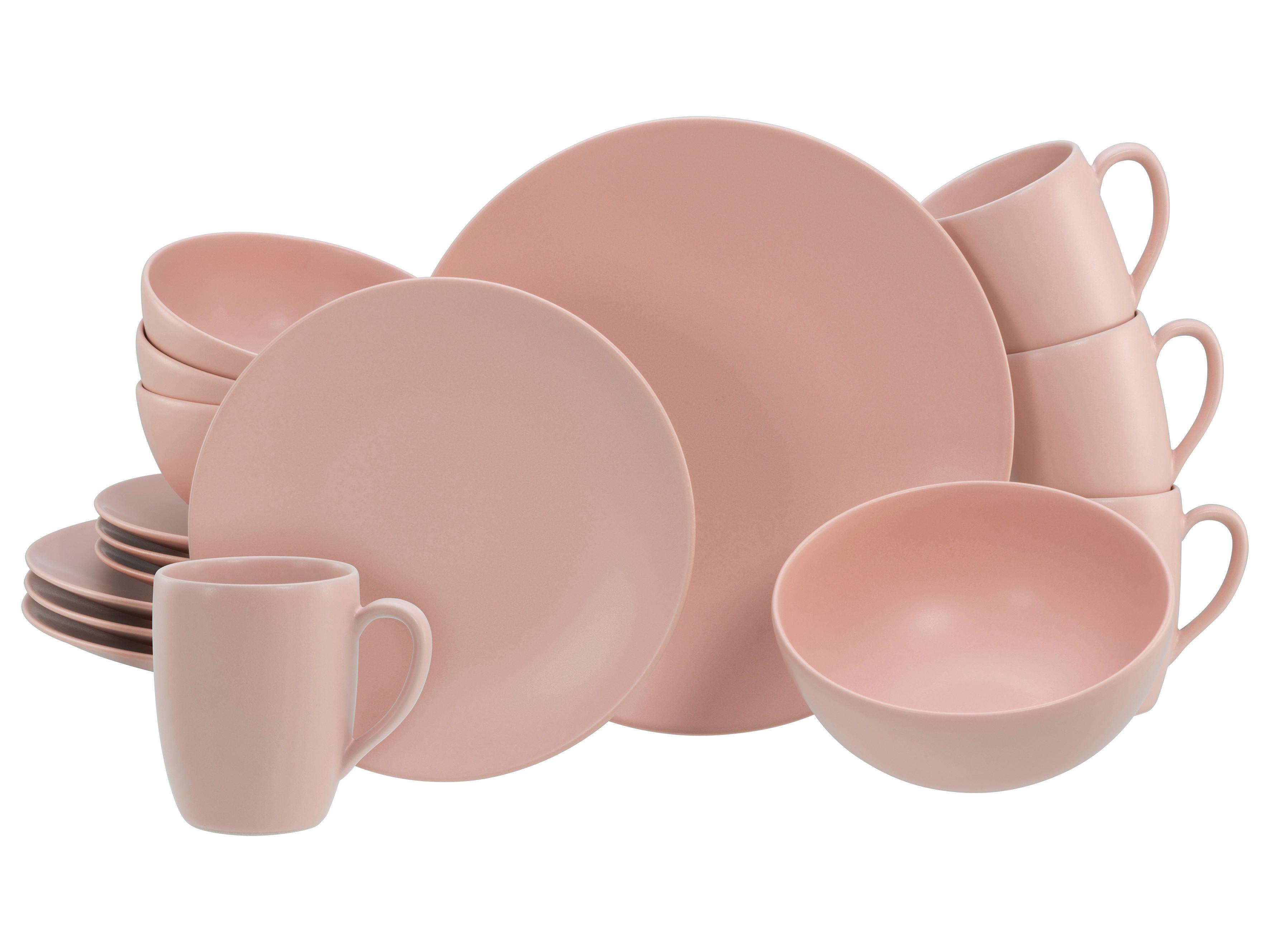 Kombinirani Servis Soft Touch Peach, 16-Delni - roza, Basics, keramika - Creatable