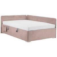 Bett Remi Pink ca. 140x200cm - Chromfarben/Pink, KONVENTIONELL, Holz/Kunststoff (140/200cm) - Mömax