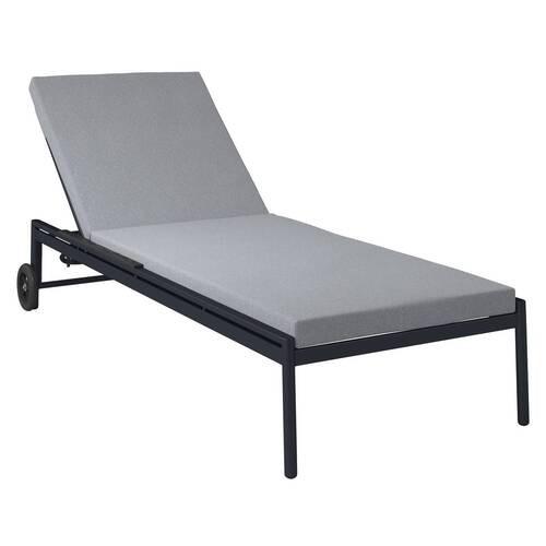 Vrtni Ležalnik Fenja, Siva - temno siva/svetlo siva, Moderno, kovina/umetna masa (210/65/32cm) - Bessagi Garden