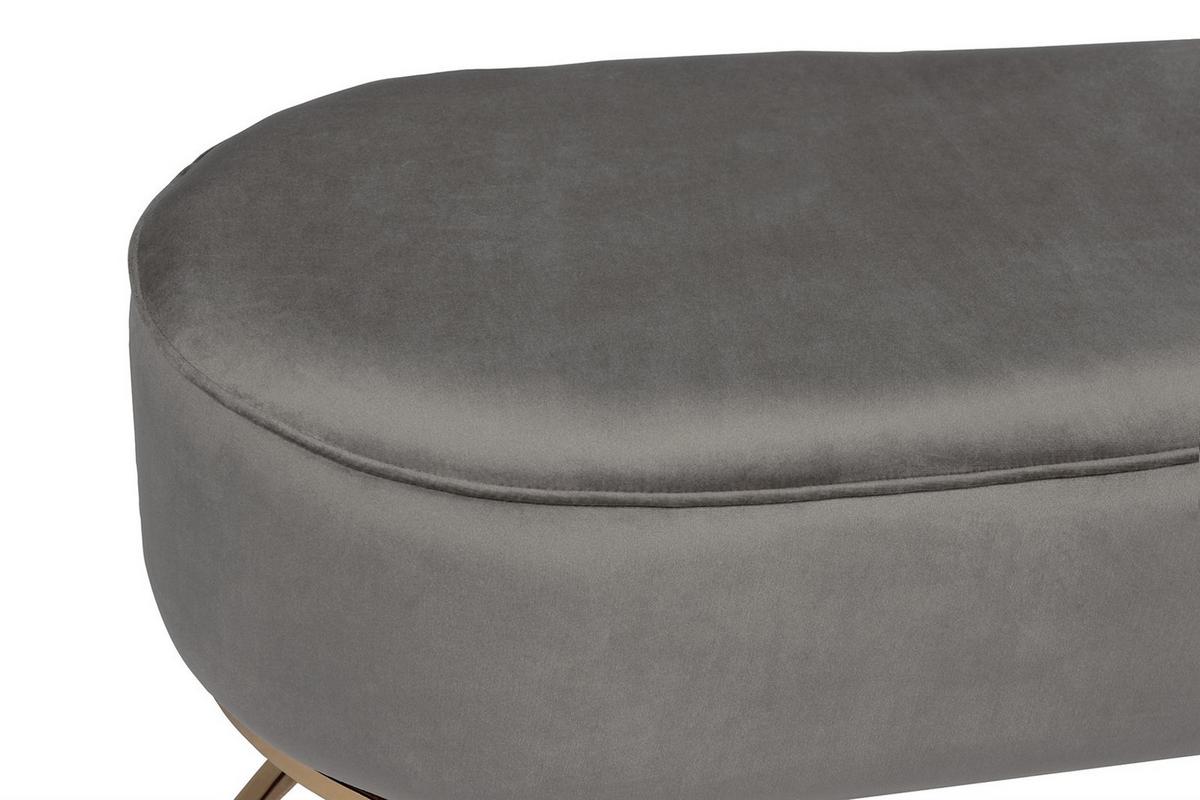 SITZBANK ATHEA 200 - Goldfarben/Grau, Design, Textil/Metall (105/42/40cm) - Kayoom