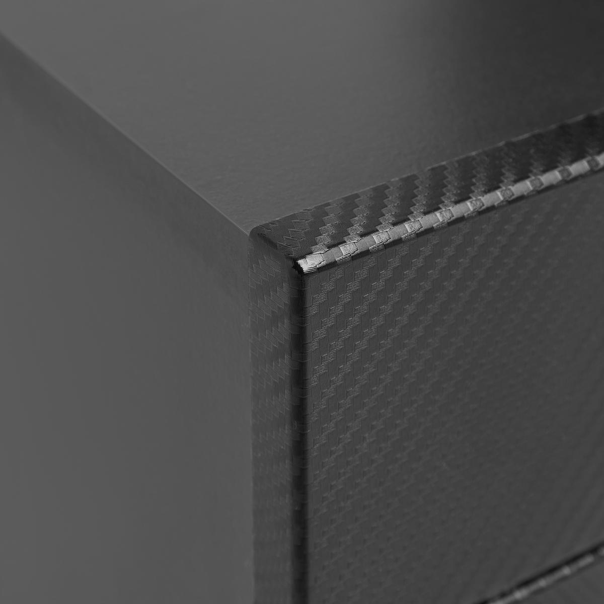 Lowboard Goal Carbon Schwarz - Silberfarben/Schwarz, MODERN, Glas/Holzwerkstoff (179/67/44cm) - Mömax