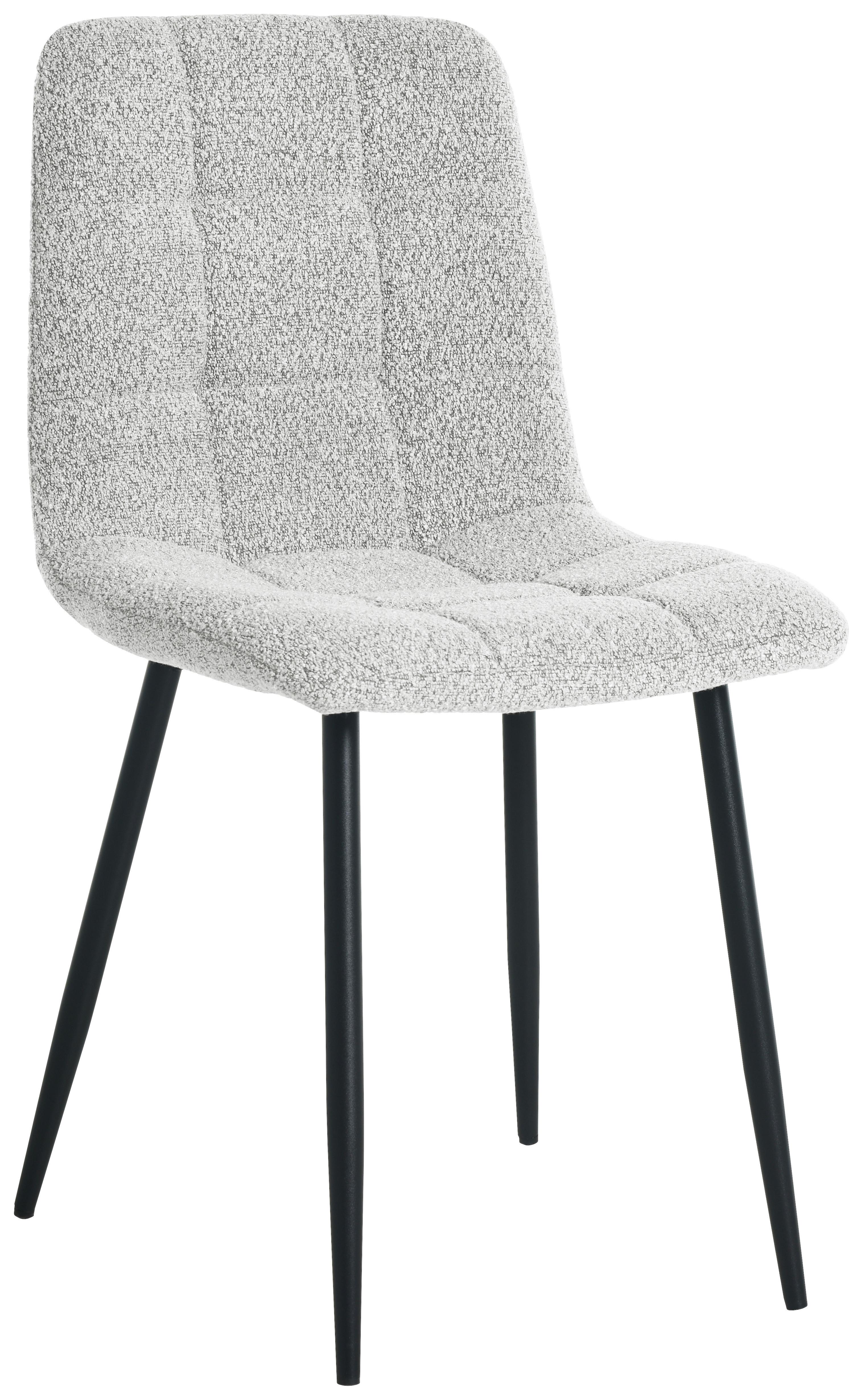 Stuhl Nino Hellgrau - Hellgrau/Schwarz, MODERN, Holz/Textil (45/88/55cm) - Based