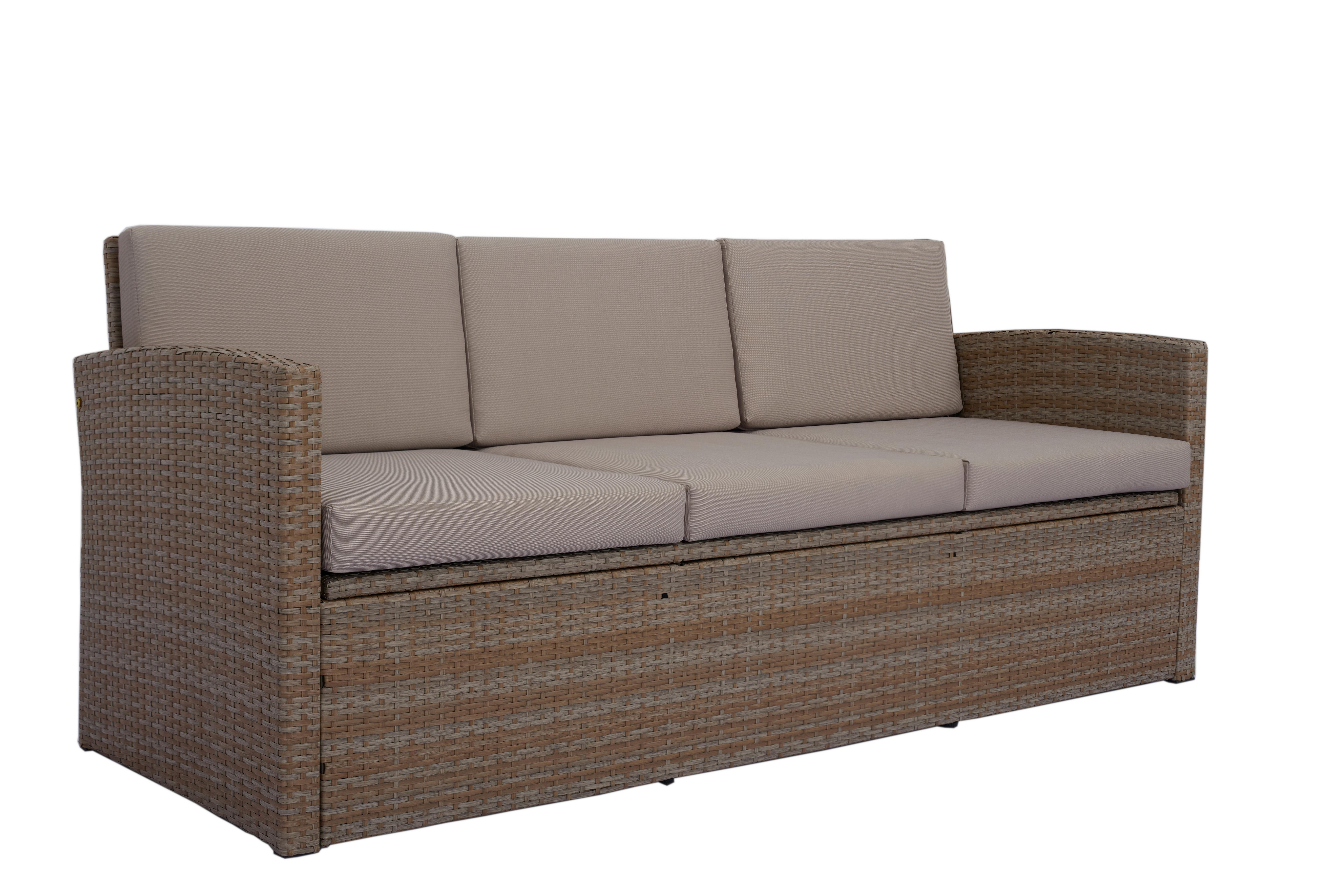 Kerti Garnitúra Seline - bézs/barna, Natur, műanyag/textil (130/76,5/71,5cm) - Mömax