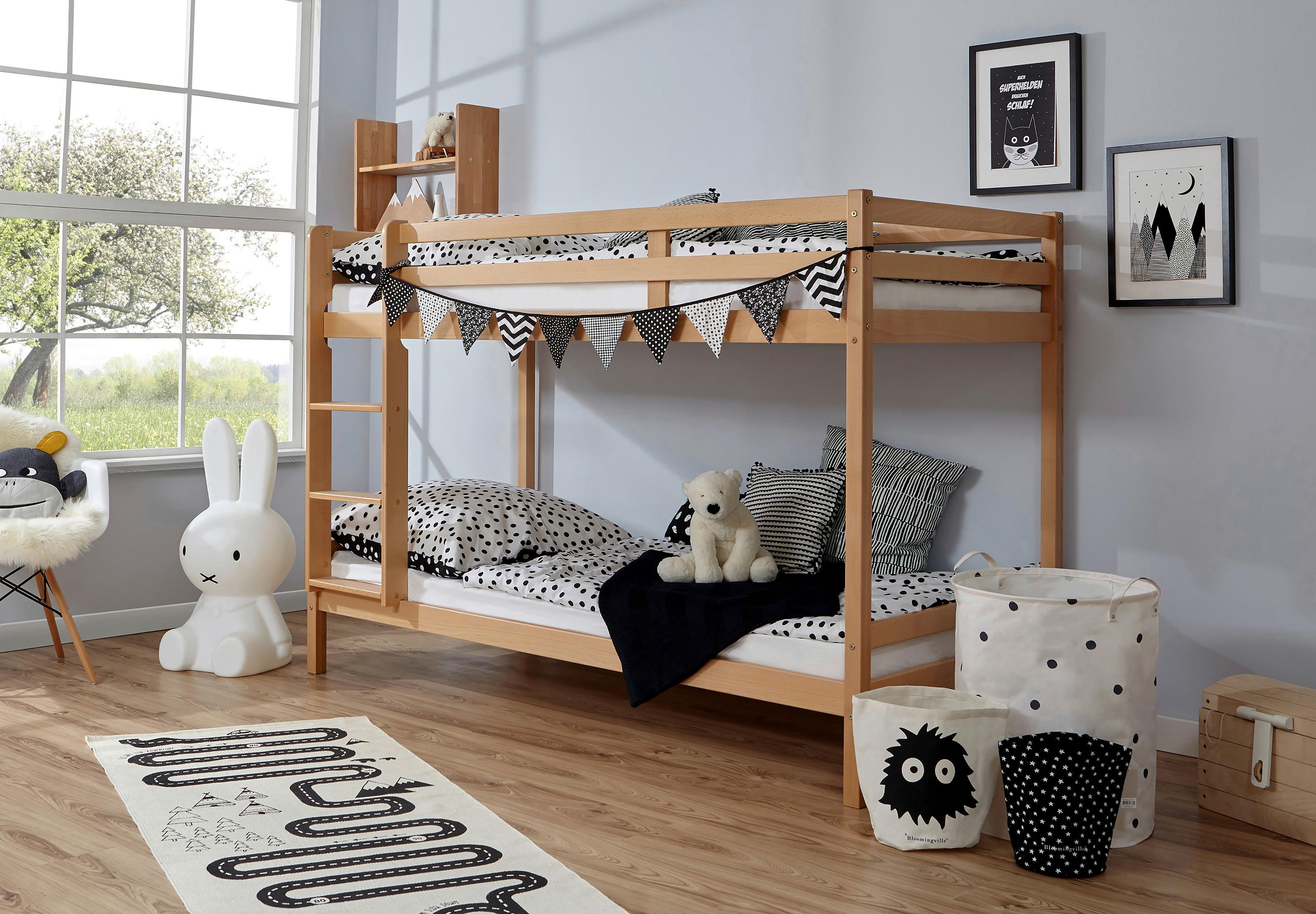Etagenbett Rene Naturfarben ca. 90x200cm - Buchefarben/Naturfarben, MODERN, Holz (90/200cm) - MID.YOU