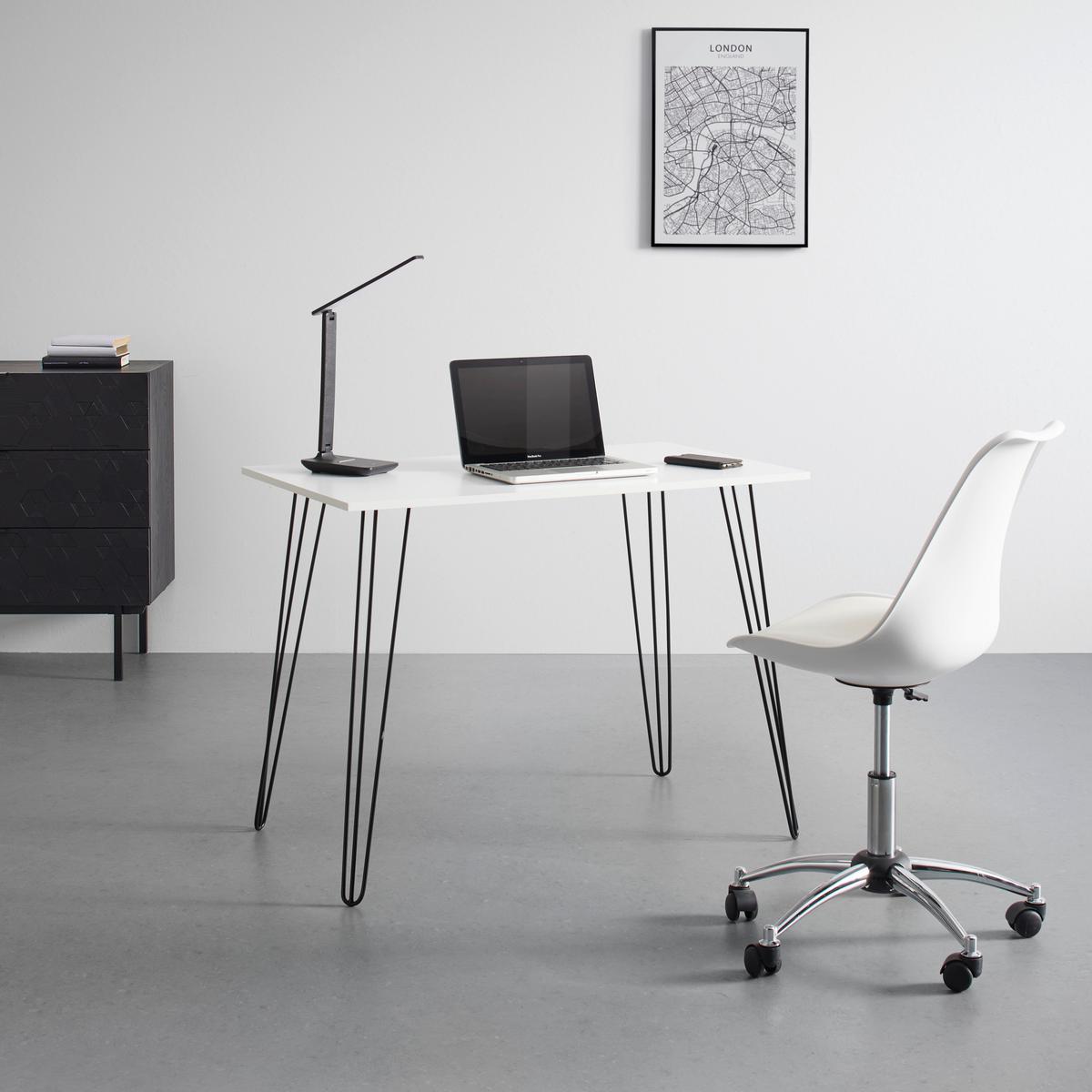 BIURKO MARC - czarny/biały, Modern, metal/drewno (98/60/75cm) - Bessagi Home