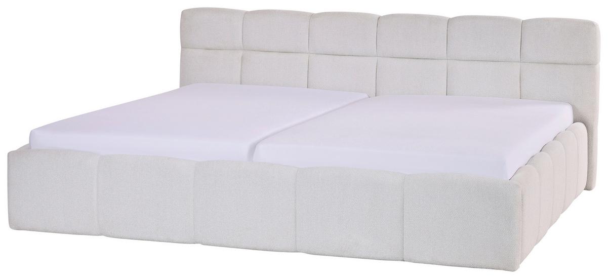 Polsterbett Ascona Creme ca. 240x200cm - Creme/Schwarz, KONVENTIONELL, Kunststoff/Textil (240/200cm) - Based