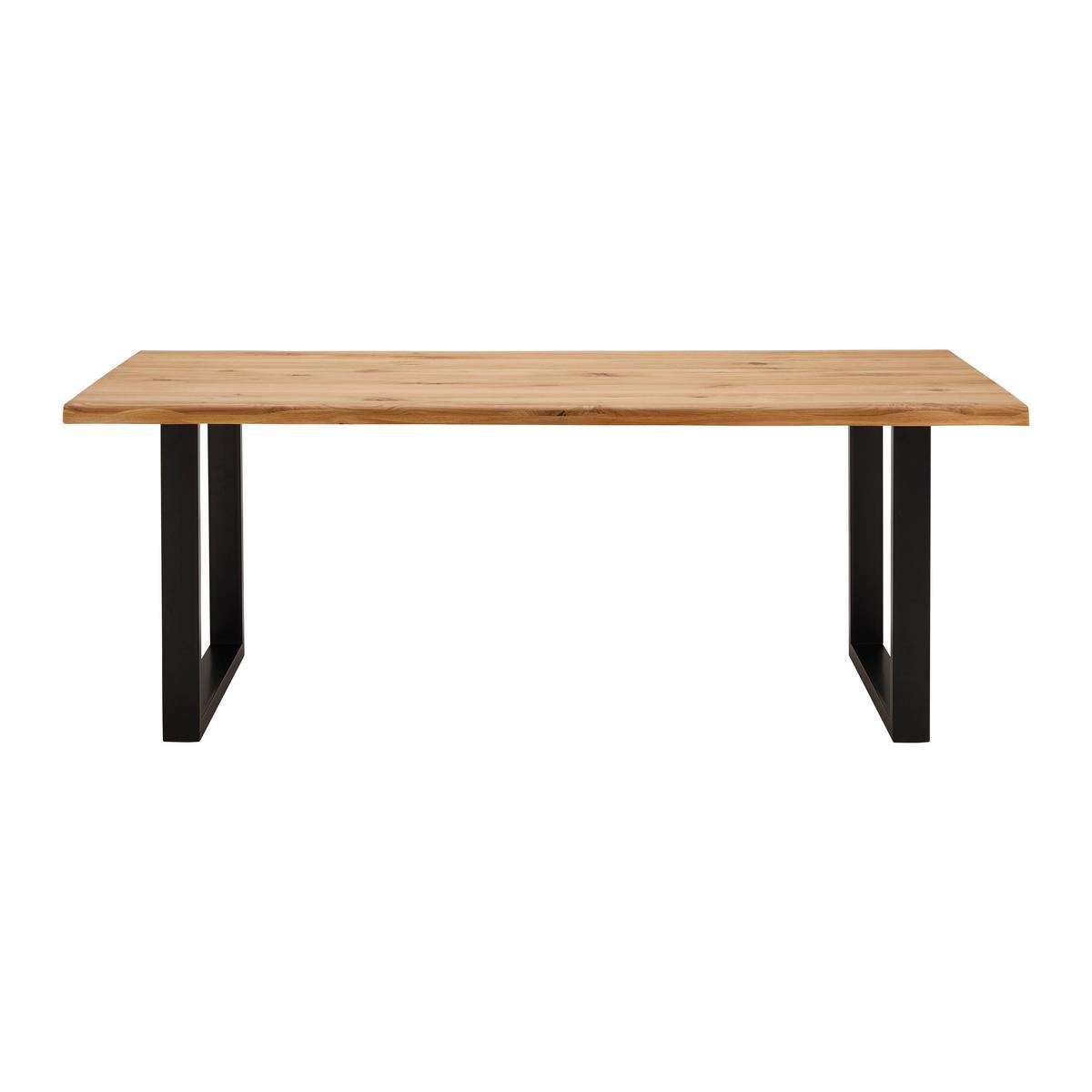 Esstisch Yola in Holz Wildeiche massiv ca. 200x100cm - Wildeiche/Schwarz, MODERN, Holz/Metall (200/100/75cm) - Bessagi Home