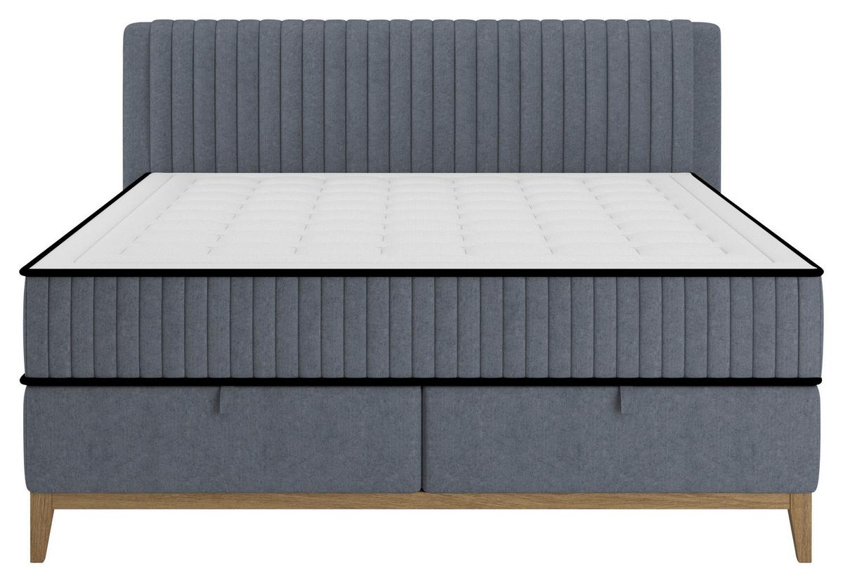 Bett Elena Blau ca. 160x200cm - Blau, KONVENTIONELL, Holz/Holzwerkstoff (160/200cm) - Sembella