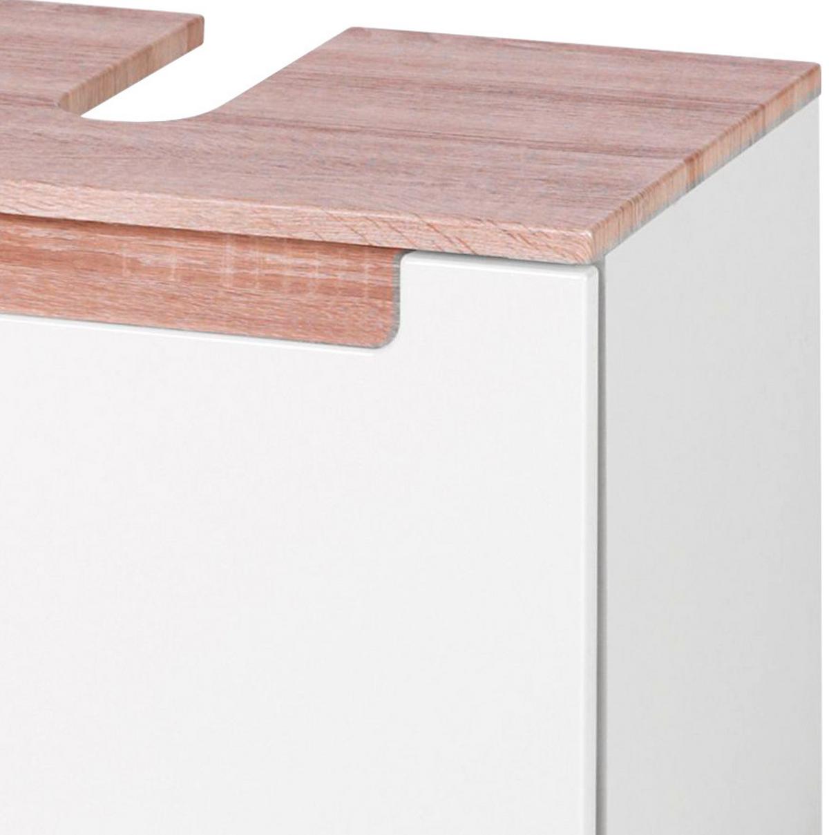 Waschbeckenunterschrank Siena ca. 60x40 cm Weiss/Eiche - Weiß/Sonoma Eiche, MODERN, Holzwerkstoff (60/40/35cm) - Held