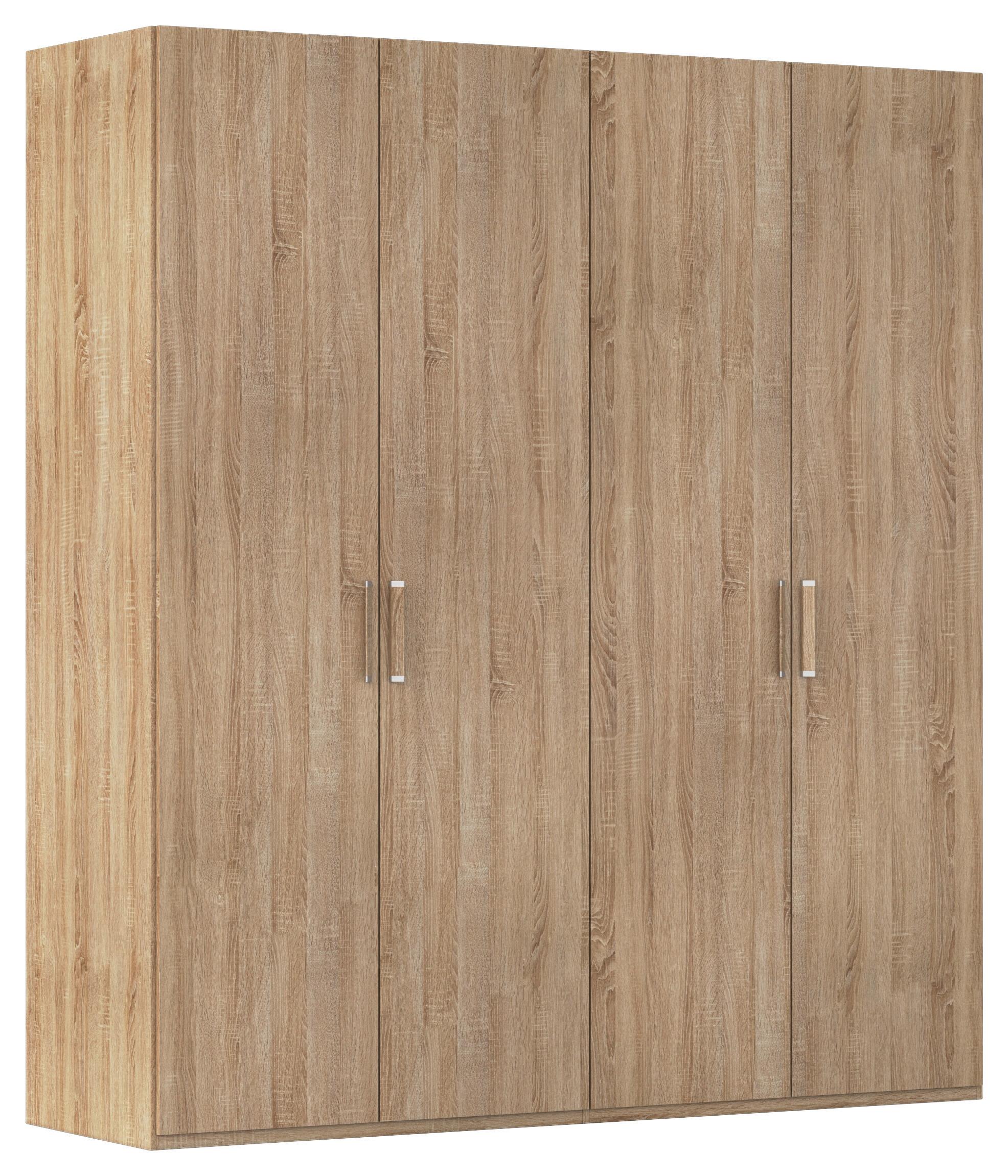 Omara S Klasičnimi Vrati Evelyn, Barva Hrasta - srebrne barve/hrast sonoma, Design, umetna masa/leseni material (201/223/60cm) - Novel