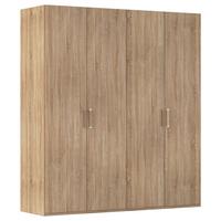 Omara S Klasičnimi Vrati Evelyn, Barva Hrasta - srebrne barve/hrast sonoma, Design, umetna masa/leseni material (201/223/60cm) - Novel