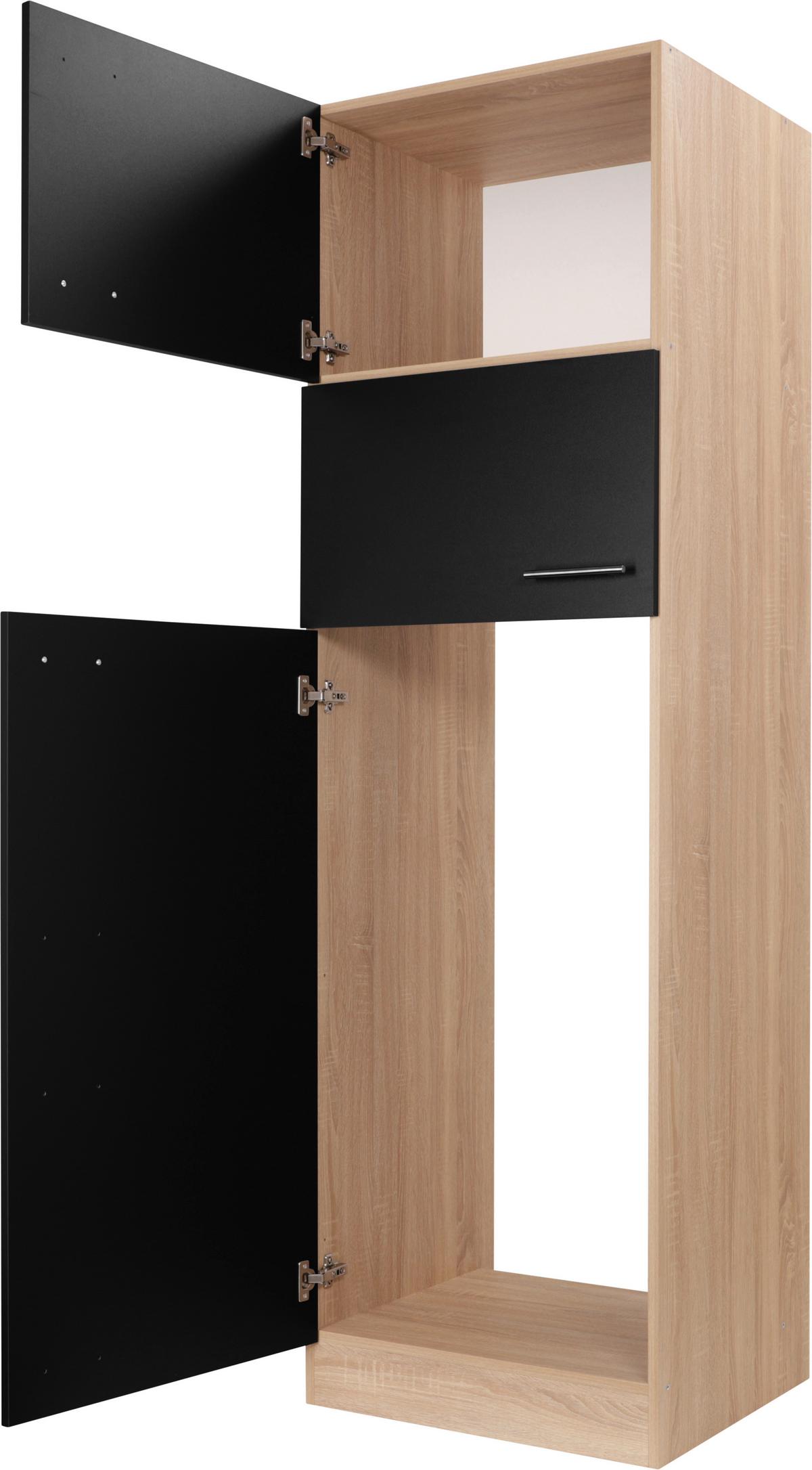 Omara Za Vgradno Napravo Merle, Barva Hrasta, Črna - srebrne barve/črna, Basics, kovina/leseni material (60/200/60cm) - Respekta