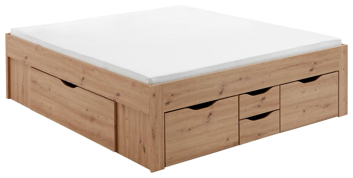 Stauraumbett Noah in Eiche Artisan ca. 180x200cm - Eiche Artisan, KONVENTIONELL, Holzwerkstoff (180/200cm) - Mömax