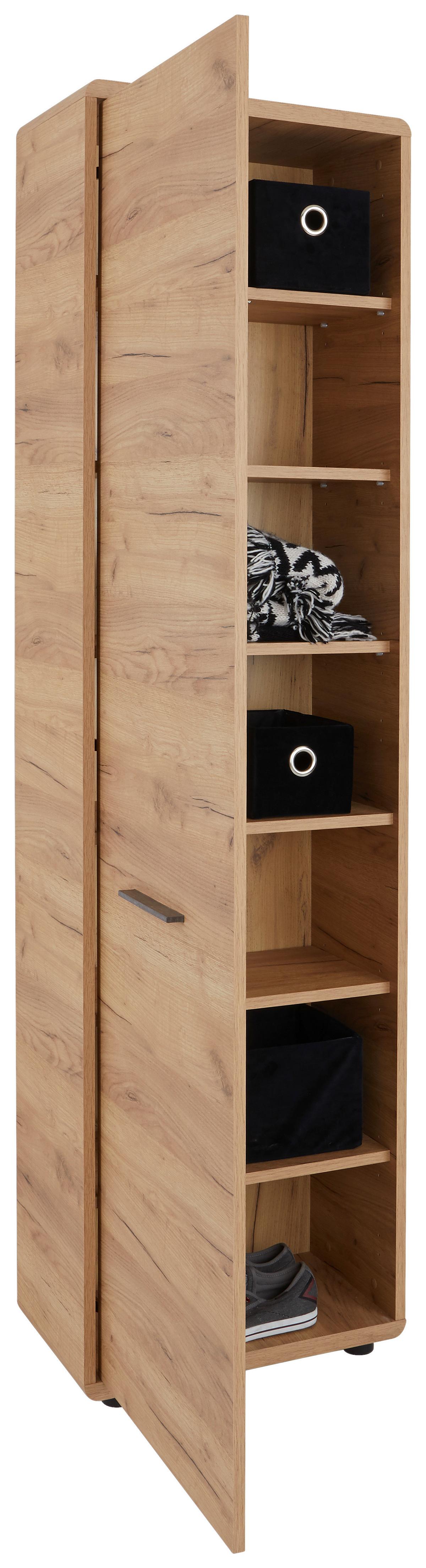 Dulap pentru hol FONTANA - culoare lemn stejar, Modern, material pe bază de lemn (54/198/32cm) - Modern Living