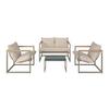 LOUNGEGRUPP LARA - grå/cremefärgad, Modern, metall/glas (114cm) - Bessagi Garden