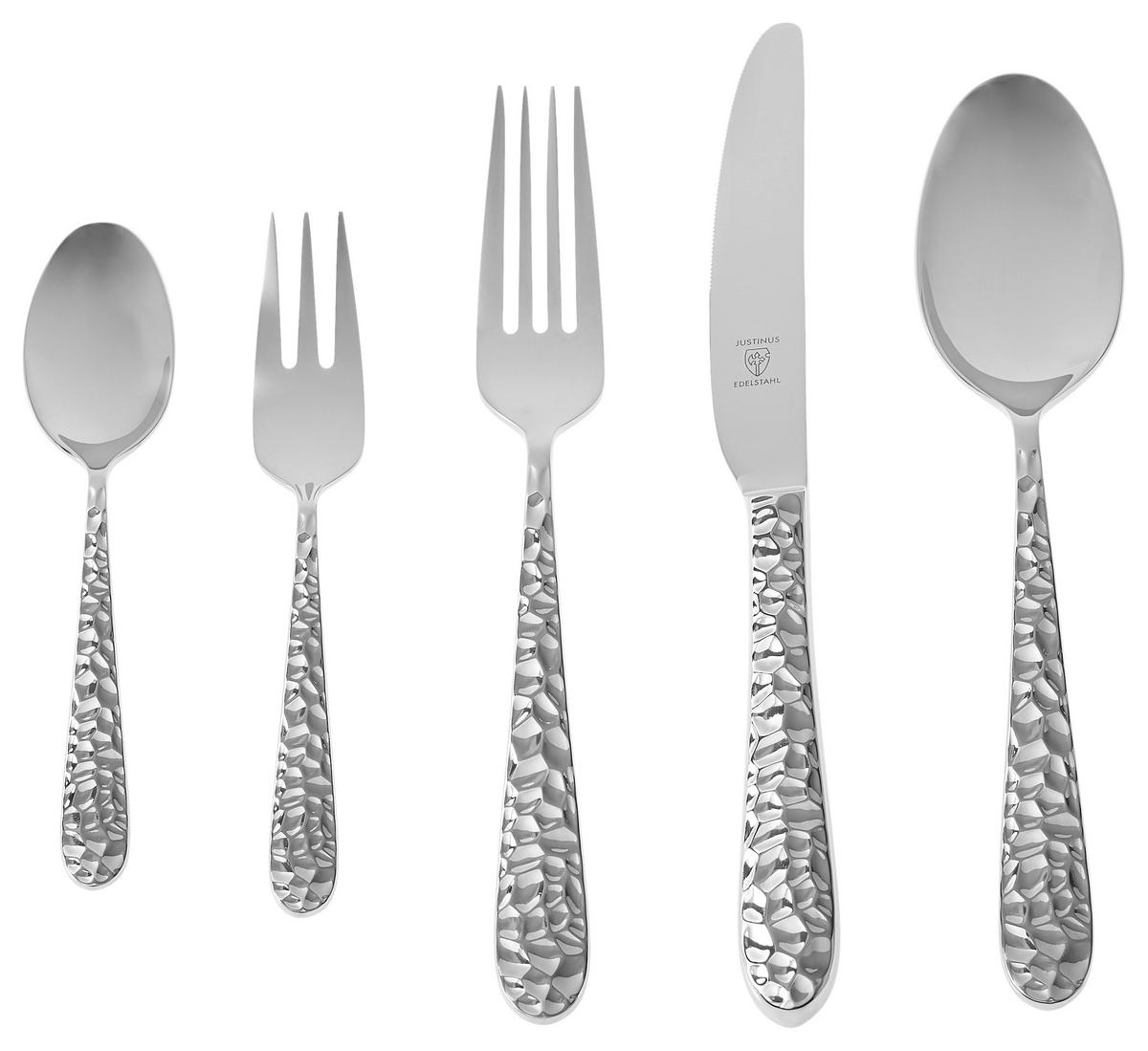 ZESTAW SZTUĆCÓW 630-370 - kolor stalowy, Basics, metal (43/25/5cm) - Justinus