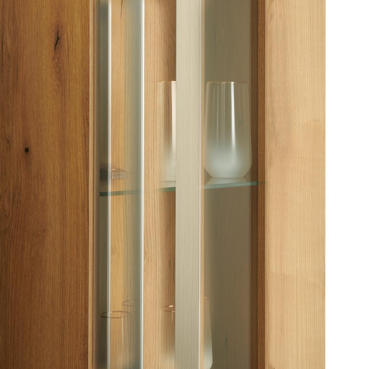 Viseča Vitrina Power, Barva Hrasta - barve hrasta/prozorno, Moderno, umetna masa/steklo (42,2/129,8/32cm) - Mömax