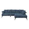 Kutna Garnitura Vanessa New - plava/crna, Moderno, tekstil/metal (297/200cm) - Modern Living